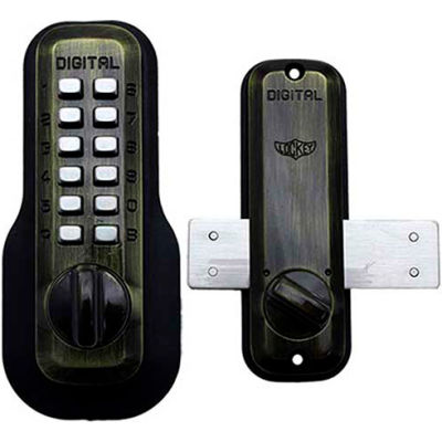 Lockey Digital Door Lock M220 Surface Mount Deadbolt, Antique Brass ...