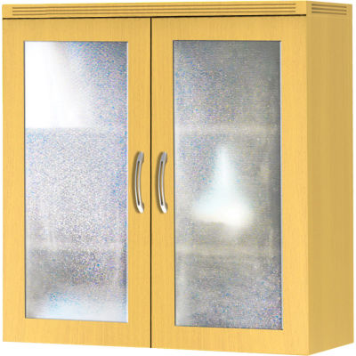 Safco® Aberdeen Series Glass Display Cabinet Maple