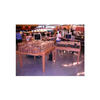 Flat Bakery Table, 48"L x 48"W x 32-3/4"H, Hardwood, African Limba