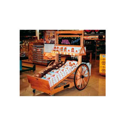 Retract Cart W/ 32" Wheels, 78"L x 36"W x 48"H, Hardwood, Select Cherry