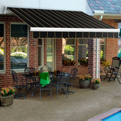 Awntech MM20-180-KPIN, Retractable Awning Manual 20'W x 10'D x 10"H Black Pin