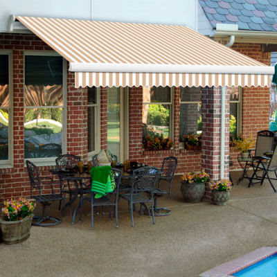 Awntech MTR24-247-LW, Retractable Awning Right Motor 24'W x 10'D x 10"H Linen/White