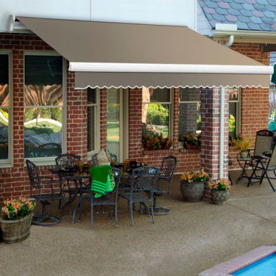 Awntech MM8-198-TP Retractable Awning Manual 8'W x 10"H x 7'D Taupe