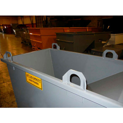 Overhead Crane Lifting Lugs for Global Industrial™ Self-Dumping Hoppers - Set of 4 - Gray