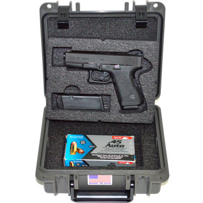 Quick Fire Multifit™ Pistol Case QF345GR Watertight, 10-11/16"x9-3/4"x4-13/16" Gray