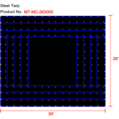 Xtarps, MT-MC18-B2630, Heavy Duty Flatbed Truck Tarp, Machinery Tarp, 26'W x 30'L, Black