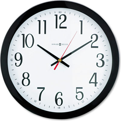 Howard Miller® Gallery Wall Clock, 16" Overall Diameter, Black Case, 1 AA