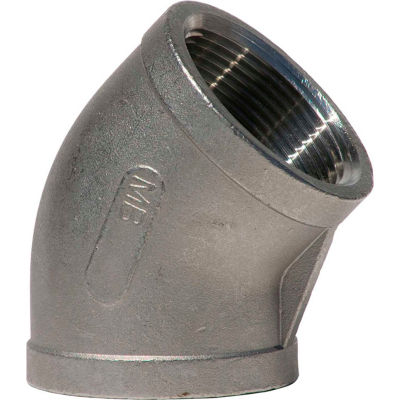 1/2 In. 304 Stainless Steel 45 Degree Elbow - FNPT - Class 150 - 300 PSI - Import