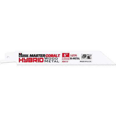M.K. Morse 400244 Master Cobalt® Wood/Metal Reciprocating Saw Blades 12"L x 3/4"W, 10 TPI, 50PK