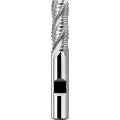 1-1/4" Dia., 2" LOC, 4-1/4" OAL, 6 Flute Cobalt Single End Coarse Roughing End Mill, Uncoated
