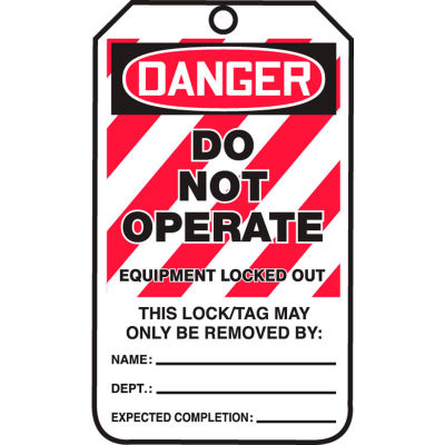 Accuform MLT405LTP Lockout Tag, Danger Do Not Operate, HS-Laminate, 25/Pack