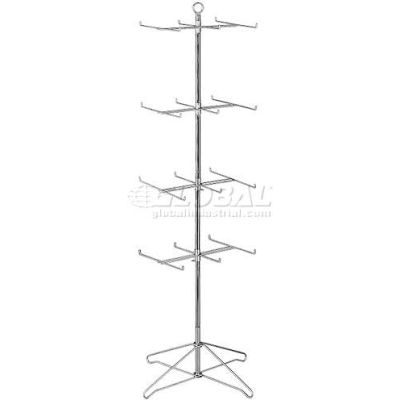 Marv-O-Lus Economy Spinner Rack W/ 24 Hooks, 4 Step Design, Black, 145-4BB2
