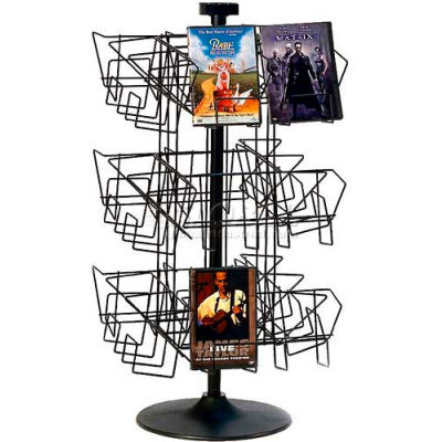 Marv-O-Lus Counter DVD Rack, 24 Pocket Tier, Black, 156-1DVD