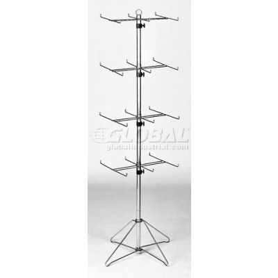 Marv-O-Lus Spinner Rack W/ 24 Hooks, 4 Step Design, Black, 164-4B2
