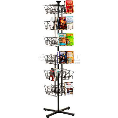 Marv-O-Lus Paperback Floor Rack, 48 Pockets, Black, 171-2V