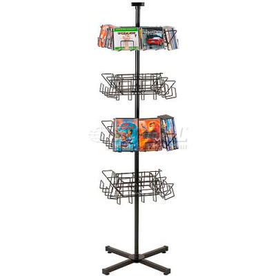 Marv-O-Lus Economical CD & DVD Floor Spinner Rack, 32 Pockets, Black, 172-4CD/DVD-8