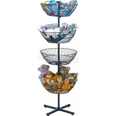 Marv-O-Lus 4 Basket Revolving Dump Bin, 4 Step Design, Black, 1935