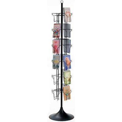 Marv-O-Lus Greeting Card Floor Displays, 24 Pockets, Black, UDR24B