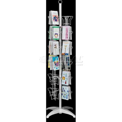 Marv-O-Lus Greeting Card Floor Displays, 48 Pockets, White, UDR48W