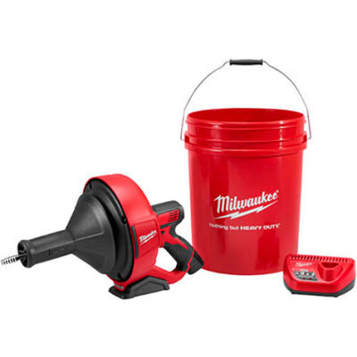 Milwaukee® 2571-21 M12™ Drain Snake Cleaning Machine Kit W/5/16"x25' Cable & 5 Gal Bucket