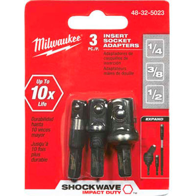 Milwaukee® 48-32-5023 Shockwave™ Insert Sckt Adptr Set (1/4", 3/8", 1/2")