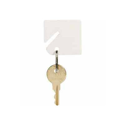 MMF Slotted Rack Key Tags with Snap-Hook 201300006 Plain White, Resealable Bag, 2 Pack of 40 Tags - Pkg Qty 2