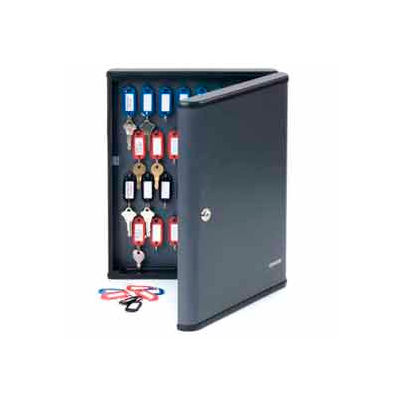 MMF STEELMASTER® 60-Key Security Cabinet 2017260G2 - 12”W x 2-3/8”D x 14-3/4”H, Charcoal Gray