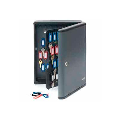 MMF STEELMASTER® 90-Key Security Cabinet 2017290G2 - 12"W x 4-1/4"D x 14-3/4"H, Charcoal Gray