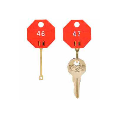 MMF Self-Locking Octagonal Key Tags 5312726BD07 - Tags 161-180, Red
