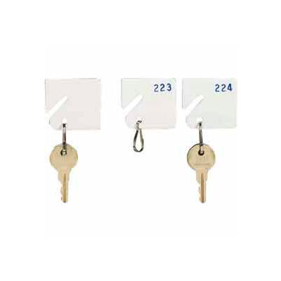 MMF Slotted Rack Key Tags with Snap-Hook 5313231AD06 - Numbered 61-80, White