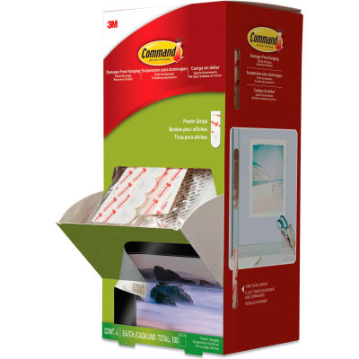 3M Command™ Poster Strips - 1.75" x .63" - White, 100 Packs/Carton
