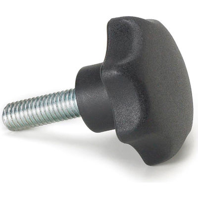 Plastic Hand Knob w/SS Screw - M10x1.5 Thread, 50mm Thread Length, 50mm Knob Dia. - PHK-2548SS