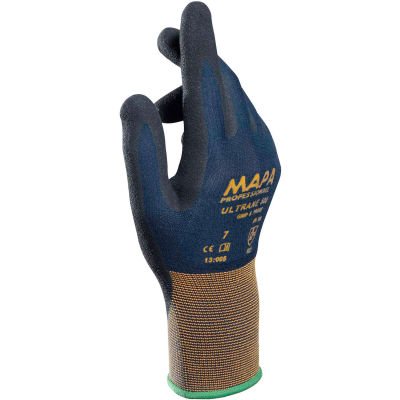 MAPA® Ultrane 500 Grip & Proof Nitrile Palm Coated Gloves, Lt Weight, 1 Pair, Size 10, 500410