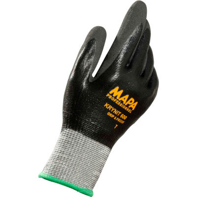 MAPA® Krynit Grip & Proof 600 Nitrile Fully Coated HDPE Gloves, Cut Level A2, 1 Pair, Size 8