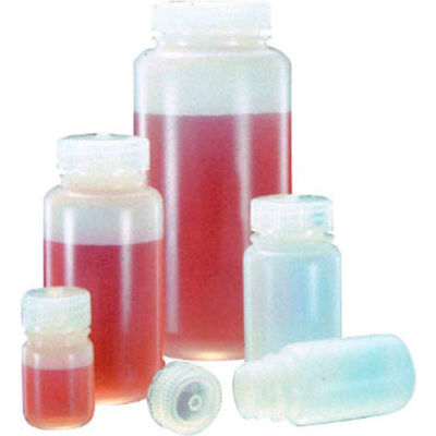 Thermo Scientific Nalgene Wide-Mouth HDPE Economy Bottles with Closure, 500mL, Case of 48