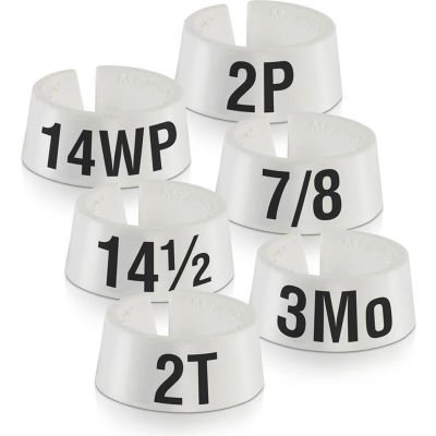 24W Classic Marker, 3/4", White W/Black Print, 25/Pack