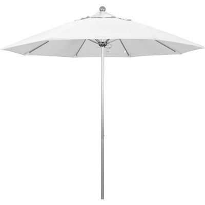 California Umbrella 9' Patio Umbrella - Olefin White - Silver Pole - Venture Series