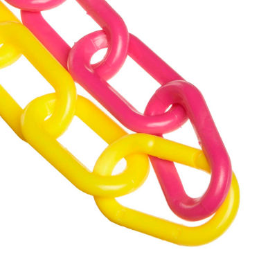 Mr. Chain Plastic Barrier Chain, Alternating Yellow/Magenta, 1.5-Inch Link Diameter, 100-Foot Length (30030-100)