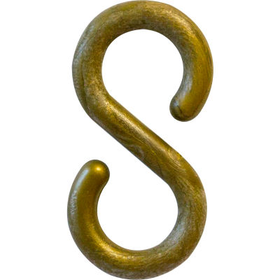 Mr. Chain S-Hook, Acetal Copolymer, 1.5", Gold, 10/Pk