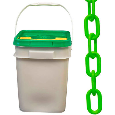 Mr. Chain 50014-P Plastic Chain - 2" Links - In A Pail - Green - 160 Feet
