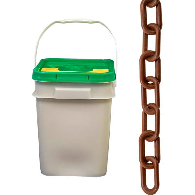 Mr. Chain Heavy-Duty Plastic Barrier Chain Pail, Brown, 2-Inch Link Diameter, 120-Foot Length (51010-P)