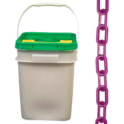 Mr. Chain Heavy-Duty Plastic Barrier Chain Pail, Purple, 2-Inch Link Diameter, 120-Foot Length (51023-P)