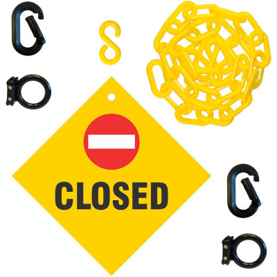 Mr. Chain Closed Sign Kit, 2"x6'L Chain
