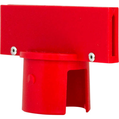 Mr. Chain Stanchion Sign Adapter, Acetal Copolymer, 2", Red