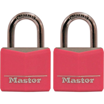 Master Lock® No. 136T Pink Covered Solid Body Padlock - Pkg Qty 16