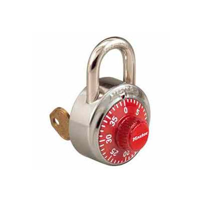 Master Lock® No. 1525LFRED General Security Combo Padlock - Key Control - LF Shackle - Red