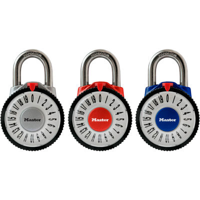 Master Lock® No. 1588D Magnification Combination Dial Padlock 7/8" Shackle - Assorted Colors