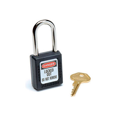 Master Lock® Safety 410 Series Safety Zenex Thermoplastic Padlock, Black, 410BLK