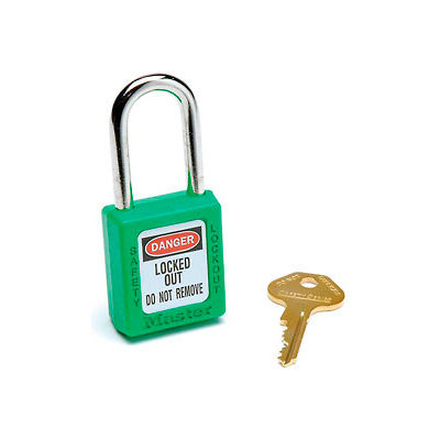 Master Lock® Safety 410 Series Zenex® Thermoplastic Padlock, Green, 410GRN