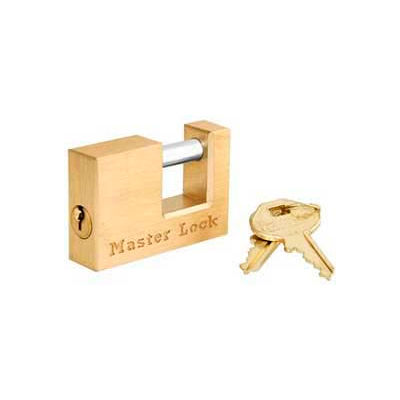 Master Lock® Coupler Lock, 3/4" Shackle, Solid Brass - Pkg Qty 4